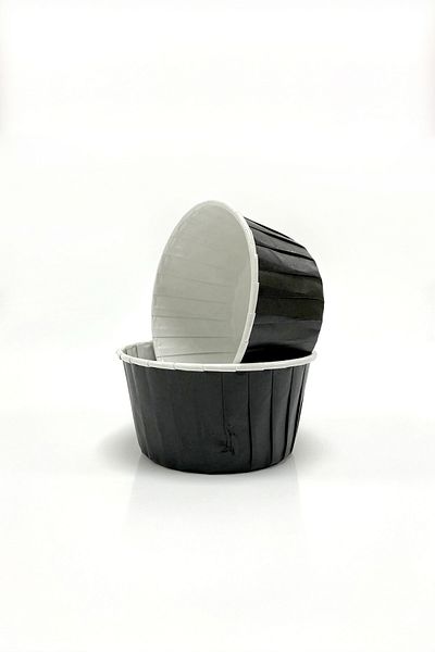 Trend Hediye Sepeti 50 Pieces Large Size XL Black Muffin Cupcake Mold Jumbo Cake Capsule, Airfryer Compatible