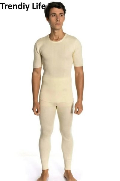 EZER Unisex Bay Kısa Kol Üst %70 Yün Örme Içlik - Yün Içlik