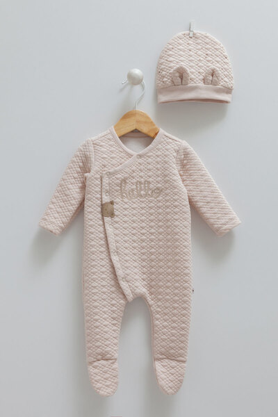 Caramell بذلة بيريه بنية مبطنة على شكل دب