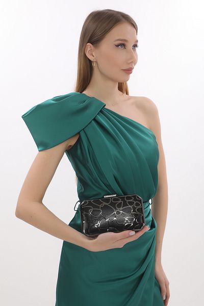 womenacs Culoare Neagră Venom Rochie De Seară De Damă Clutch Portofoliu Geantă De Seară De Logodnă De Mână