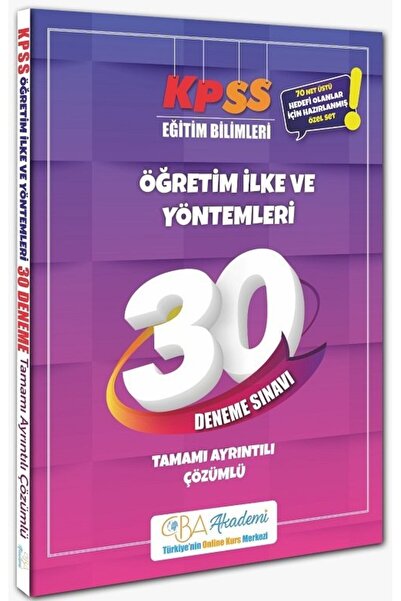 CBA Akademi Cba Yayınları Kpss Eğitim Bilimleri Öğretim Ilke Ve Yöntemleri 30...