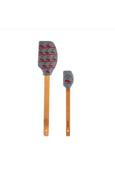 ElvinHomeConcept Tantitoni Gray Patterned 2-Piece Silicone Spatula Set