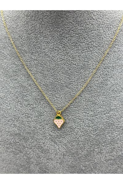 Hobimos Pink Strawberry Necklace