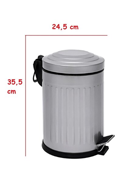 coverest 12 Lt Vintage Series Gray Garbage Bin with Shock Absorber Lid (BATHROOM - KITCHEN - TOILET - BALCONY)