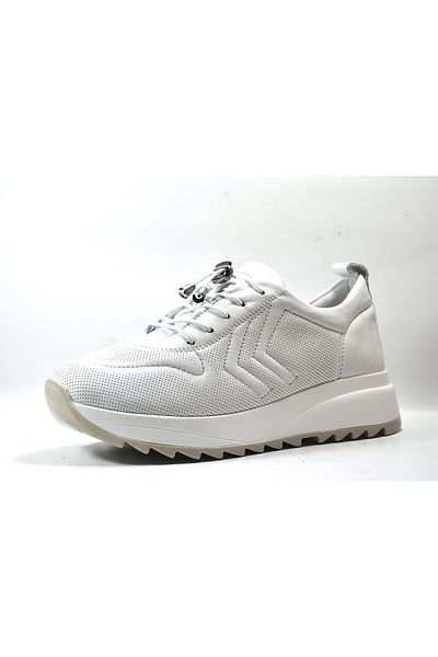 Beety 23BY83.K88-B Pantofi ortopedici casual pentru femei din piele naturală alb-bej cu talpă înaltă