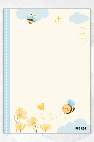 Ficksy A5 Arı Bloknot Çizgisiz Defter - 50 Yaprak - Memopad - Notepad - Not D...