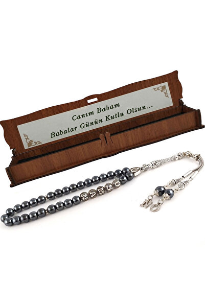 Selderesi Babalar Günü Isimli Hematit Taşı Harfli Püskül Tesbih - Sticker Not...