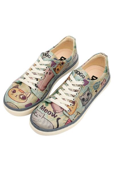 Dogo Pantofi de damă din piele vegană verzi - Design Cats Of The World