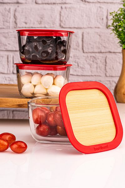 Bambum Trios - 3-Piece Breakfast Set with Leak-Proof Lid Small