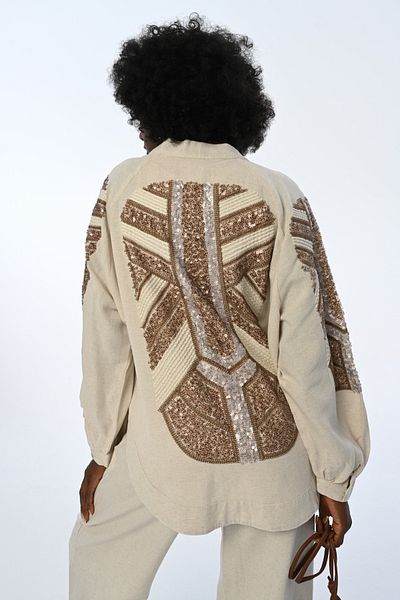 FEMELLE Jachetă kimono din paiete cu paiete și in broderie pentru femei, mărime standard