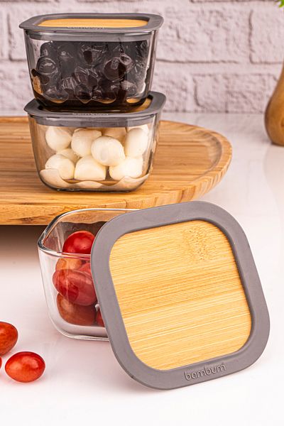 Bambum Trios - 3-Piece Breakfast Set with Leak-Proof Lid Small
