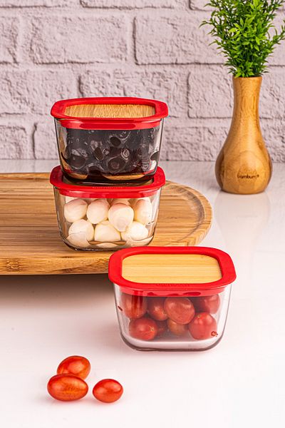 Bambum Trios - 3-Piece Breakfast Set with Leak-Proof Lid Small