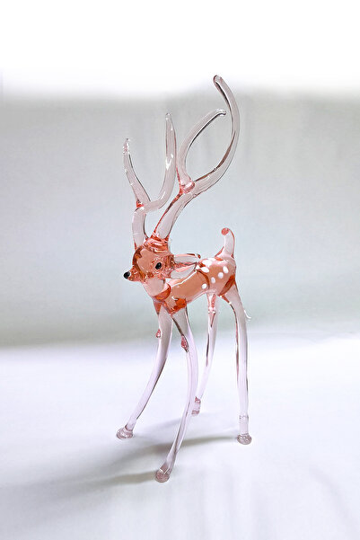 CamSanatı GEYİK PEMBE 14 CM