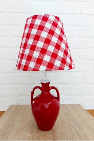 RETRO NOW Red Plaid Amphora Lampshade
