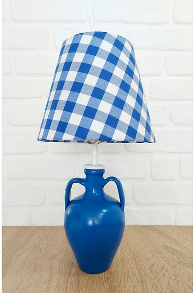 RETRO NOW Blue Plaid Amphora Lampshade