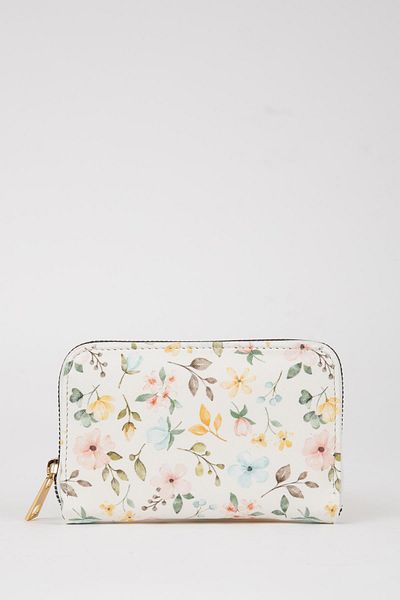 DeFacto Damen-Geldbörse aus Kunstleder mit Blumenmuster C0878axns