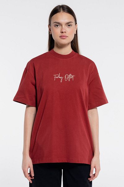 Friday Offset Γυναικείο πλακάκι Melaine 100% βαμβακερό Extra Oversize T-Shirt με λαιμόκοψη
