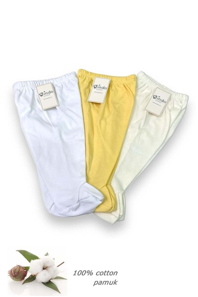 Kindo Baby 3-Piece Baby Booties Pants 100% Cotton Mother's Favorite