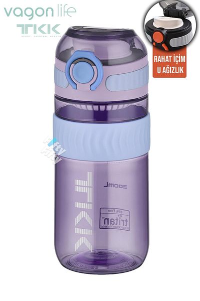 Vagonlife TKK 550 ML Comfortable Drinking (U Mouth) Bpa Free Tritan Water Bottle with Carrying Handle FFTKK1016-550ML