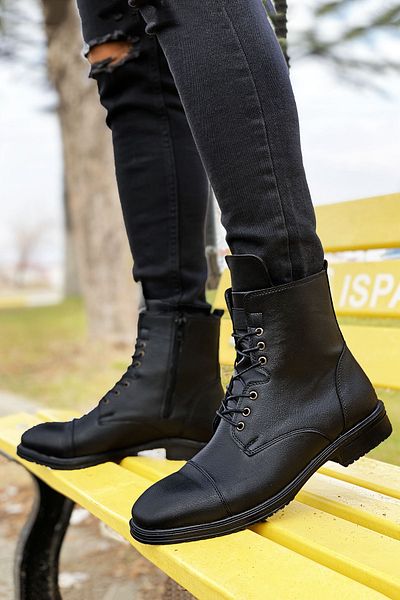 BIG KING Black Zippered Men's Boots