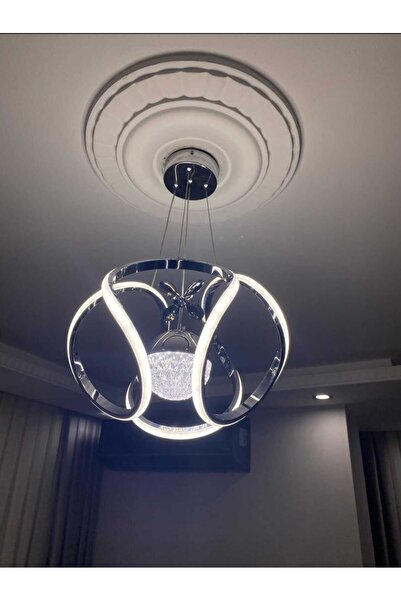 Dizayn Avize Modern Şerit Led Avize Krom