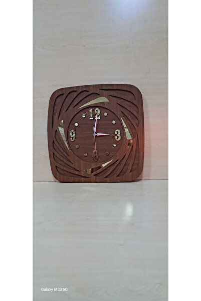 Dekor Treni ديكور قطار ساعة حائط أنيقة من خشب الجوز والبلكسي