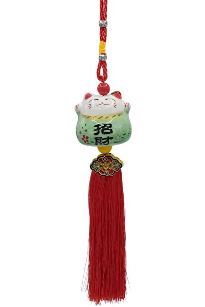 Dünyadan Hediyeler Feng Shui Maneki Neko Şans Kedisi Yeşil No.2