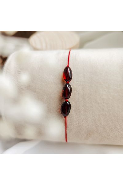 Amber Alex Certified Ruby Red Barley Cut Unisex Adult Macrame Lifted Caribbean Amber Bracelet