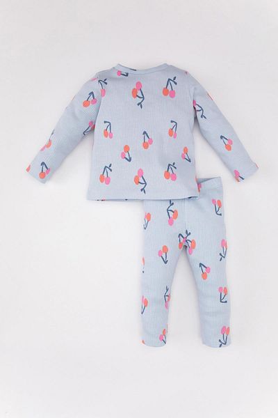 DeFacto Baby Girl Fruit Patterned Long Sleeve Ribbed Camisole Pajama Set A9480a524sp