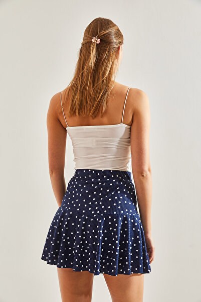 Bianco Lucci Dámská puntíková sukně s kravatou