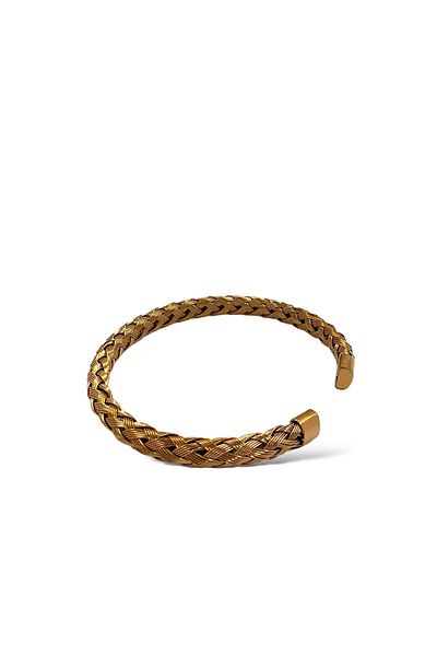 Çlk Accessories Steel Men's Knitted Model Handcuff Bracelet