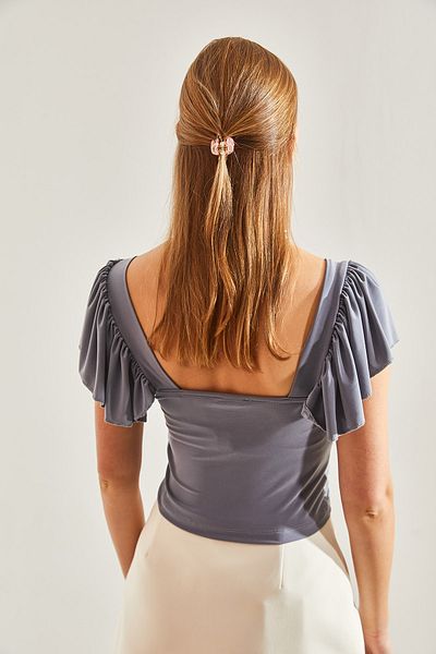 Bianco Lucci Women's Gathered Collar Detailed Blouse