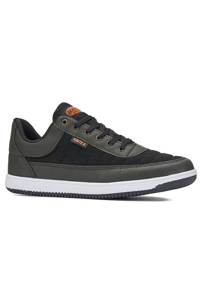 Nstil Pantofi sport negri kaki pentru bărbați ocazional, cu cusături cu șireturi, pantofi sport ușori, confortabili, pentru mers 014
