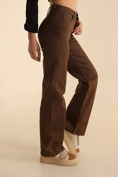 ModaLy Moda Latest Fashion Brown Palazzo Lycra Jeans 215274