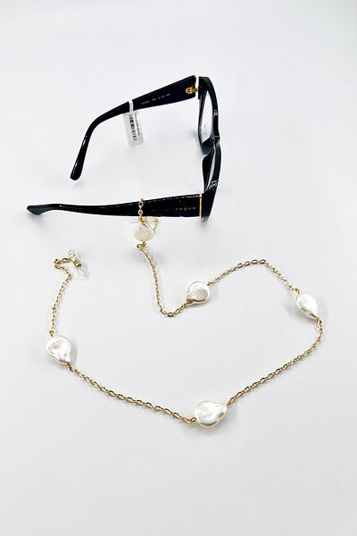 BNR design zaras pearl steel chain glasses accessory