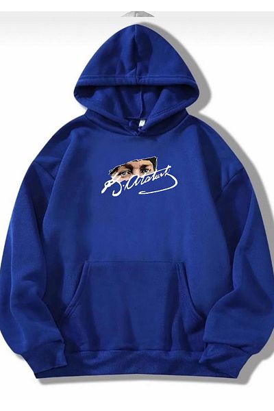 DWN WEAR Unisex Ataturk Printed Oversize Hooded