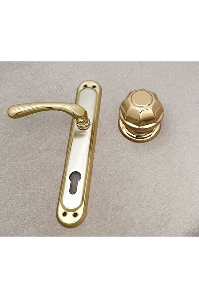 KOLDOOR Sultan Titanium Satin Mirrored Yale Steel Door Handle 1 set + Door Fa...