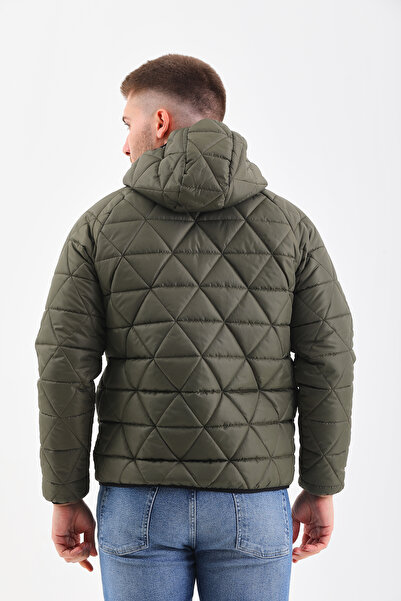 ROBA MEN Men's Quilted Hooded, Inner Fleece, Water and Windproof Winter Sports Coat RBM-105