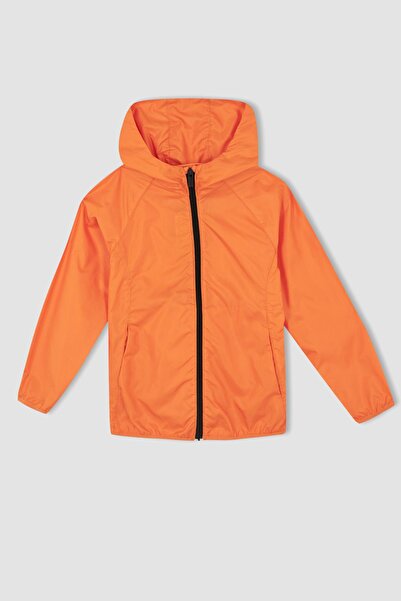 DeFacto Boy's Regular Fit Hooded Long Seasonal Raincoat