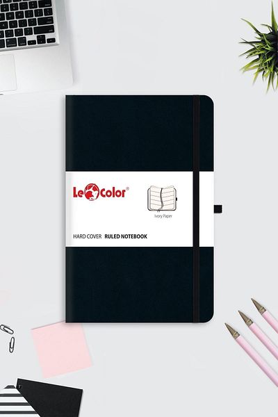 Le Color طقم دفتر ملاحظات مكون من قطعتين 13x21 أحمر وأسود