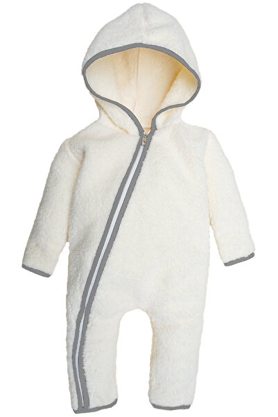 ipek atlas Baby Girl and Boy Plush Piping Booties and Gloves Jumpsuit