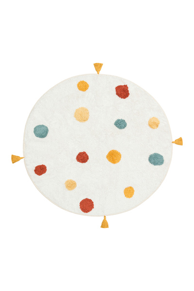 Eko Halı Cotton Bone Cbn06 Multy Xwq Yuvarlak Yıkanabilir Kaymaz Tabanlı Natu...