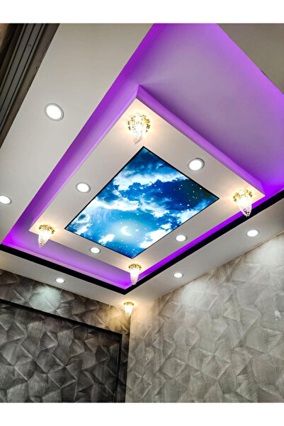 Genel Markalar Renkli Oturma Gergi Tavan Modelleri, Şık ve Modern İç Mekan Dekorasyonu