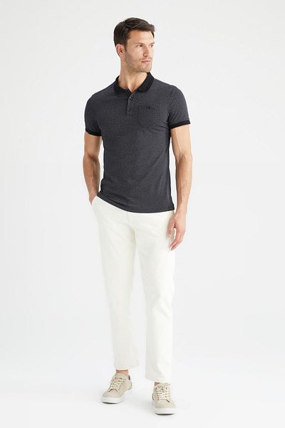 DeFacto Slim Fit Polo λαιμόκοψη Basic βαμβακερό χτενισμένο T-shirt