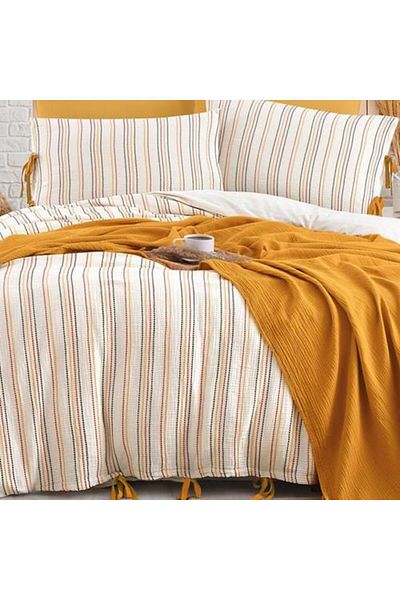 İdaş Simena Natura Cotton Pique Duvet Cover Set King Size Yellow