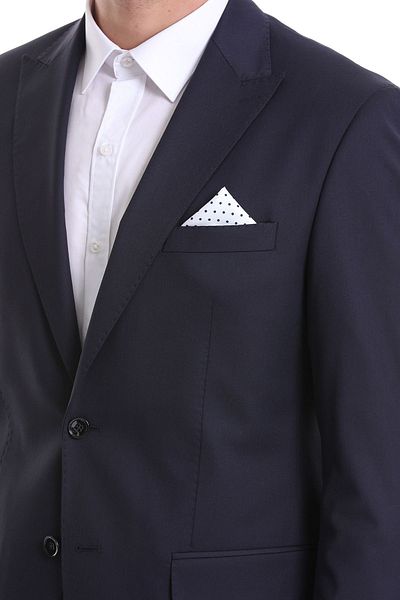 SAYKI Μαντήλι τσέπης Hatemoğlu Navy Blue πουά