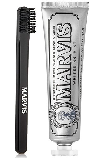 Marvis Whitening Mint Beyazlatıcı Diş Macunu 85 ML + Black Orta Sert Diş Fırç...