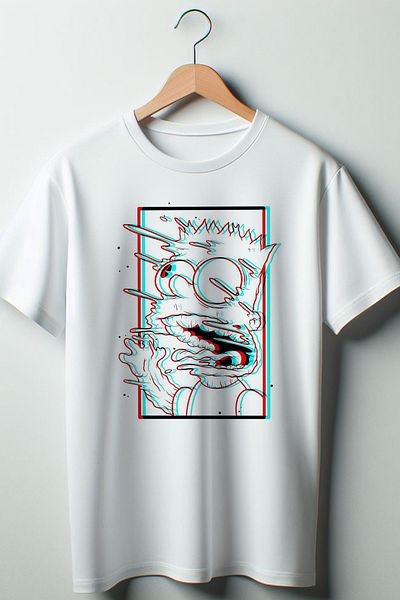 Vordevia Tricou alb oversize cu decolteu rotund imprimat