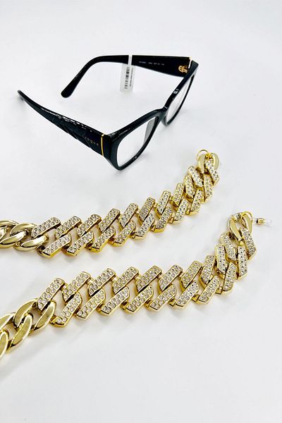 BNR design zaras acrylic glasses chain with stones