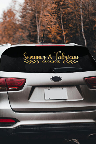 STİCKERCI BEY Düğün Nişan Söz Araba Arkası Yazısı Özelleştirilebilir Sticker ...